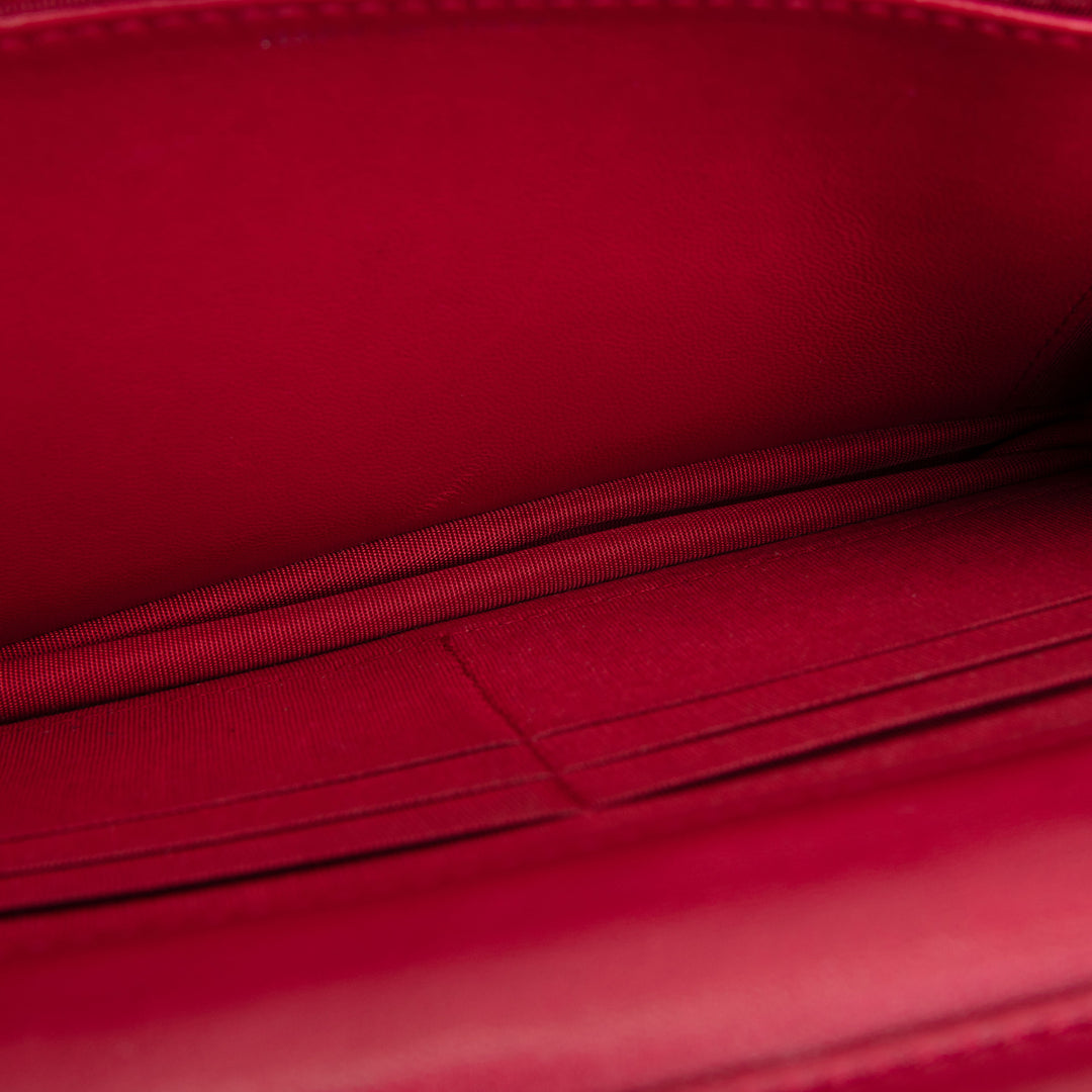 CHANEL Lambskin Diamond Stitch Wallet on Chain - Fuchsia OUTLET FINAL SALE