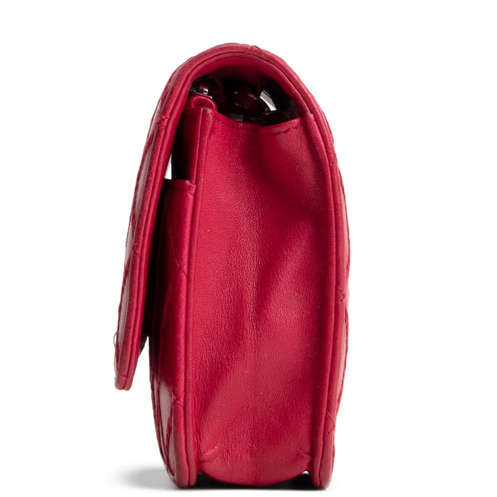 CHANEL Lambskin Diamond Stitch Wallet on Chain - Fuchsia OUTLET FINAL SALE