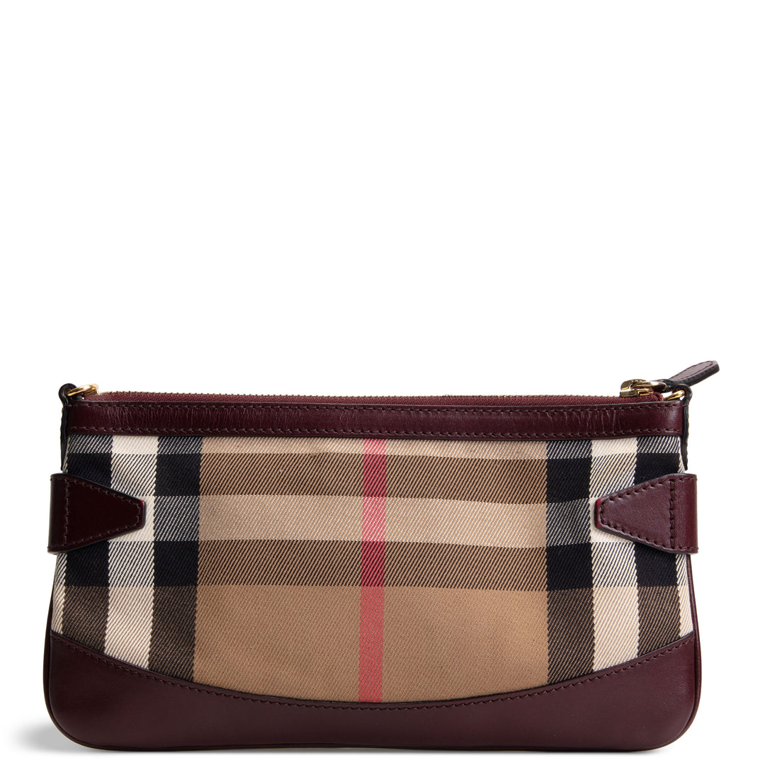BURBERRY Nova Check Bridle Peyton Crossbody - Wine