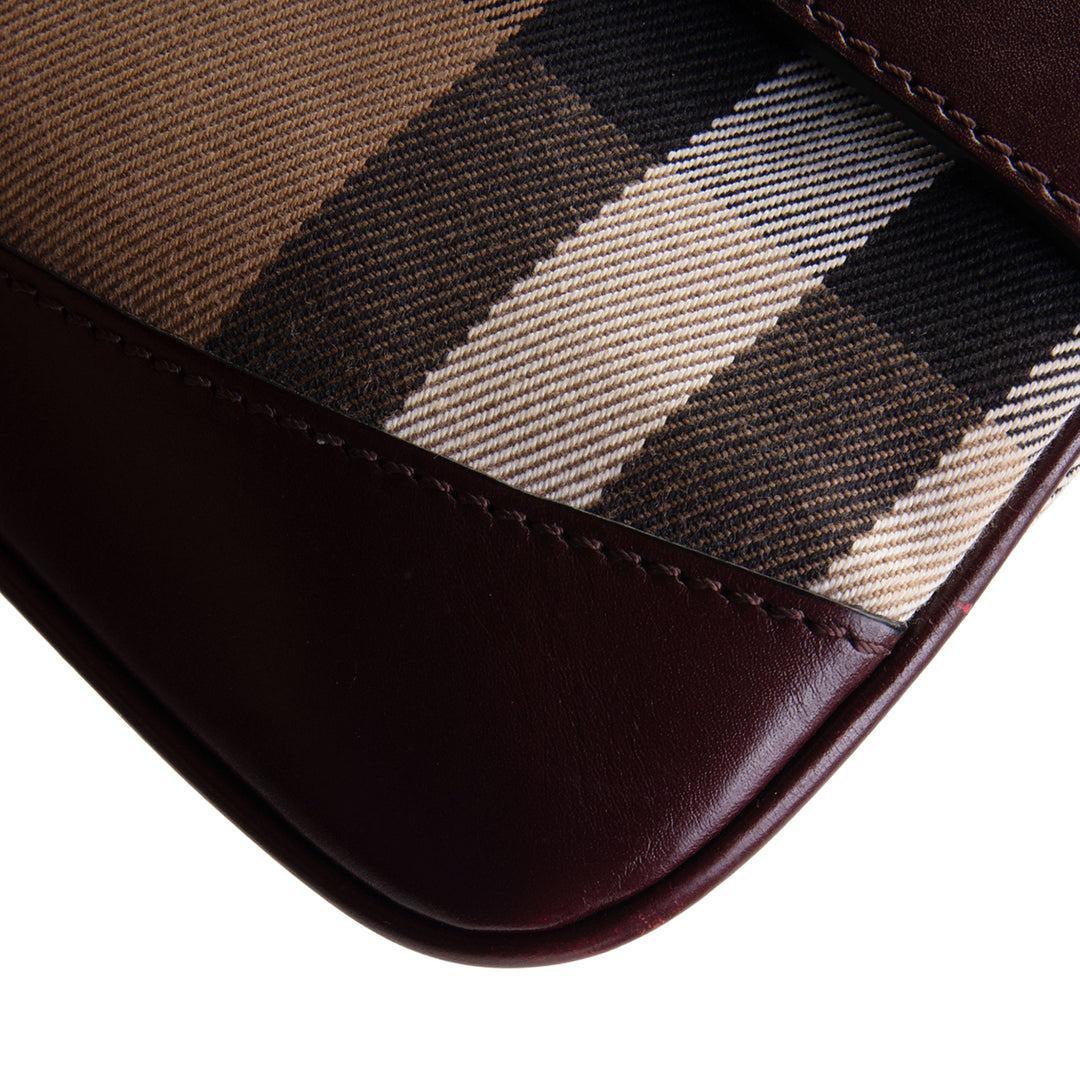 BURBERRY Nova Check Bridle Peyton Crossbody - Wine