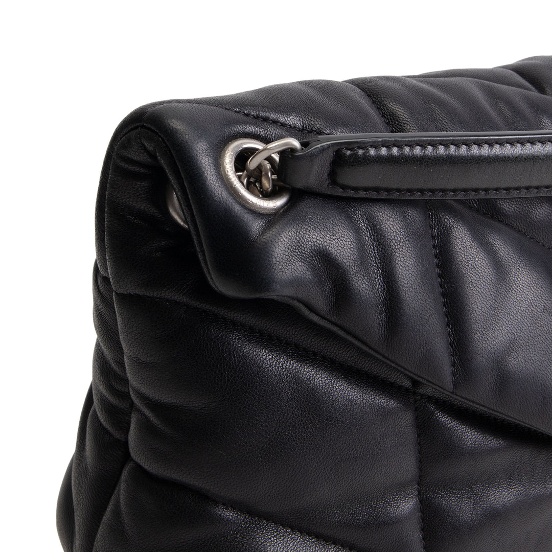 SAINT LAURENT Loulou Small Puffer Bag - Black OUTLET FINAL SALE