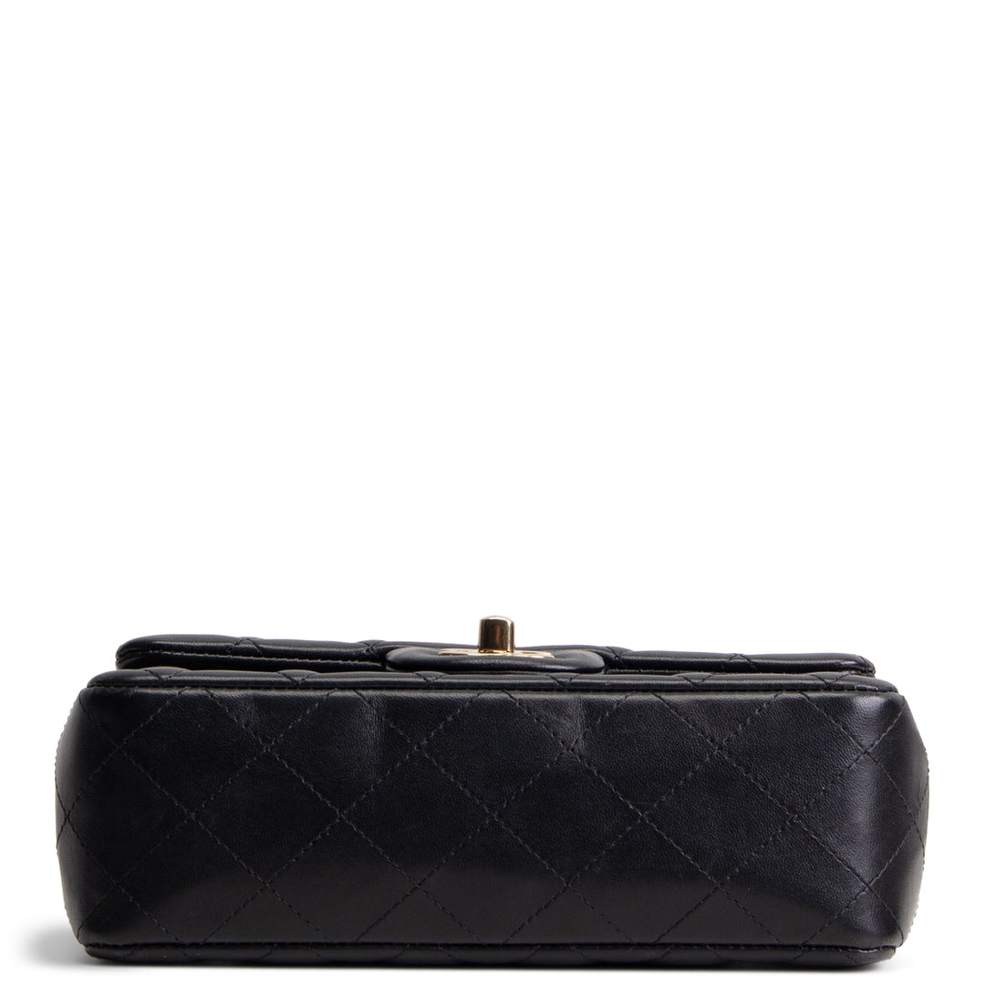 CHANEL Mini Rectangle Flap Bag Quilted Lambskin - Black