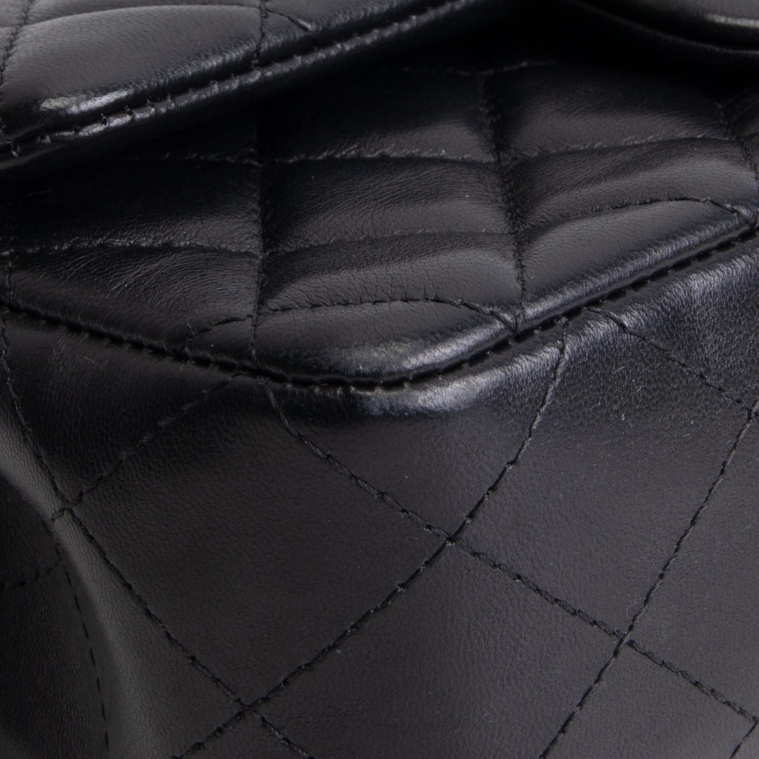 CHANEL Mini Rectangle Flap Bag Quilted Lambskin - Black