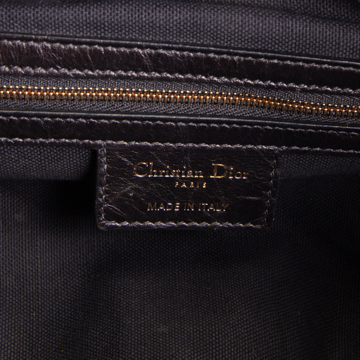 DIOR D-Journey Bag Crinkled Calfskin Shoulder Bag - Black