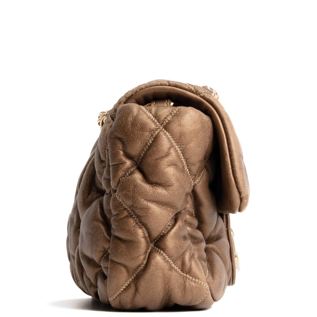 CHANEL Bubble Quilt Flap Bag - Metallic Bronze