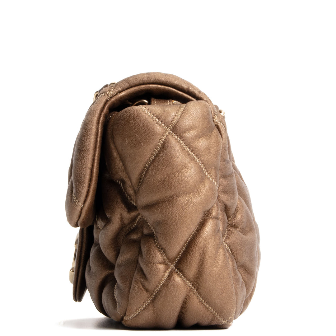 CHANEL Bubble Quilt Flap Bag - Metallic Bronze
