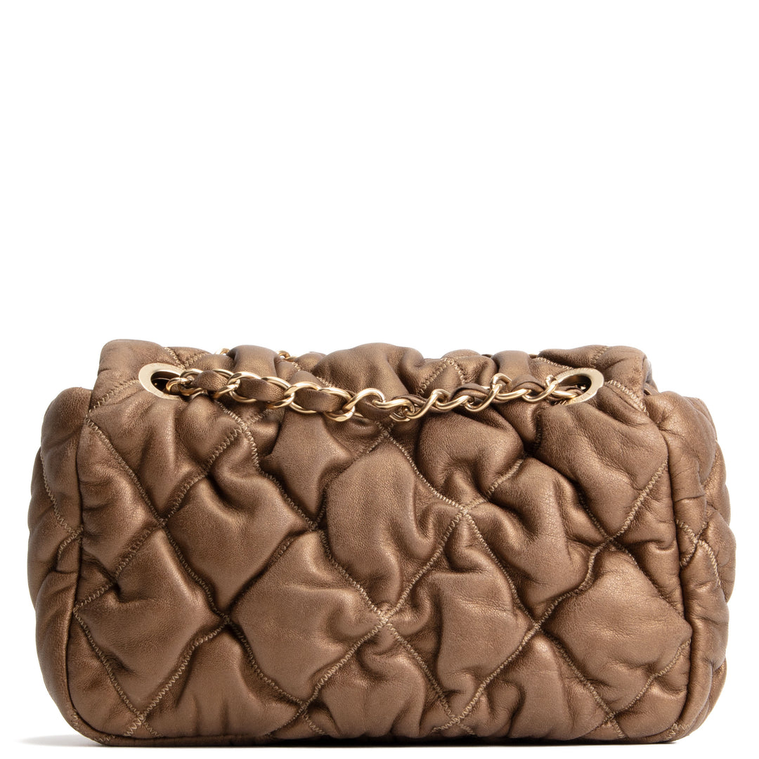 CHANEL Bubble Quilt Flap Bag - Metallic Bronze