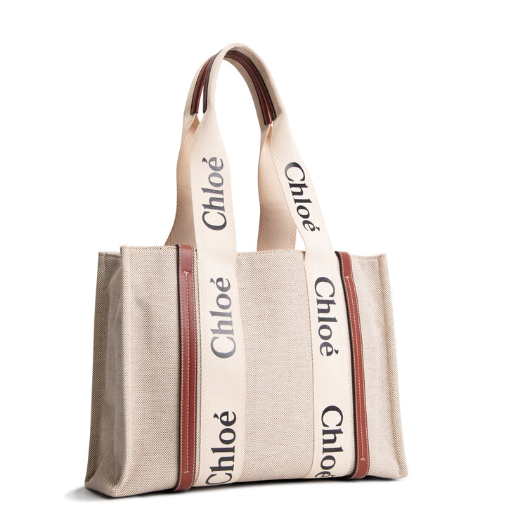 CHLOE Canvas Woody Tote - Neutral