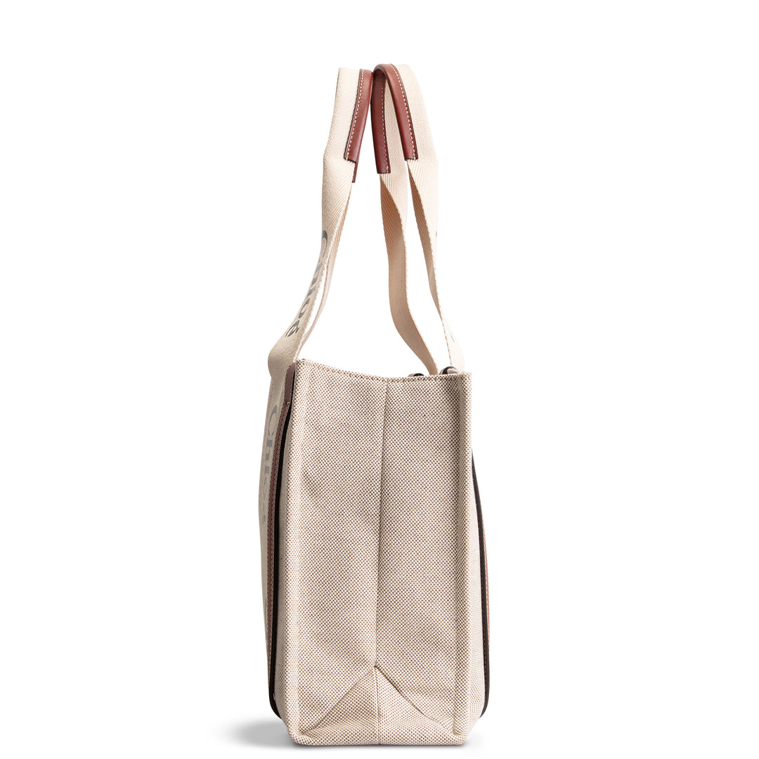 CHLOE Canvas Woody Tote - Neutral