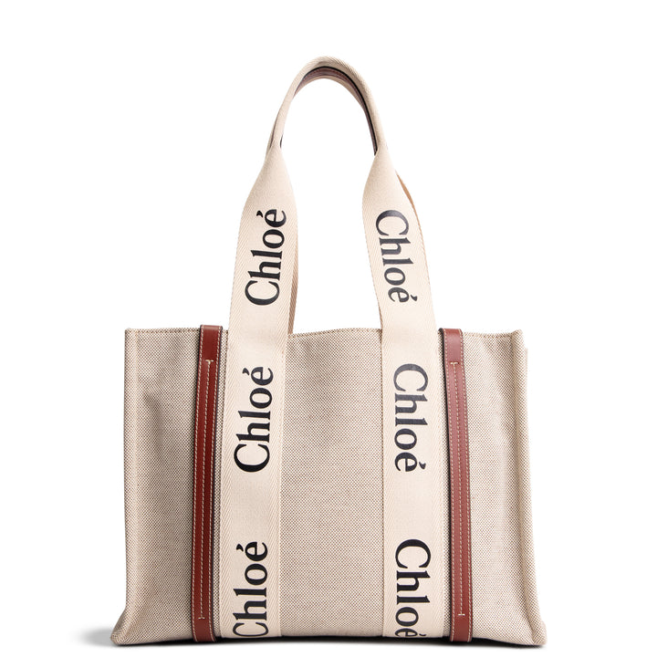 CHLOE Canvas Woody Tote - Neutral