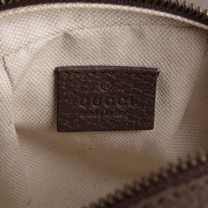 GUCCI GG Supreme Basketball Shoulder Bag - Beige & Ebony