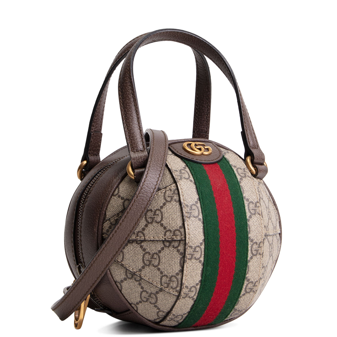 GUCCI GG Supreme Basketball Shoulder Bag - Beige & Ebony
