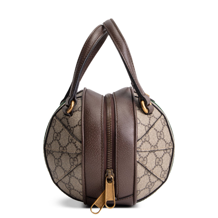 GUCCI GG Supreme Basketball Shoulder Bag - Beige & Ebony