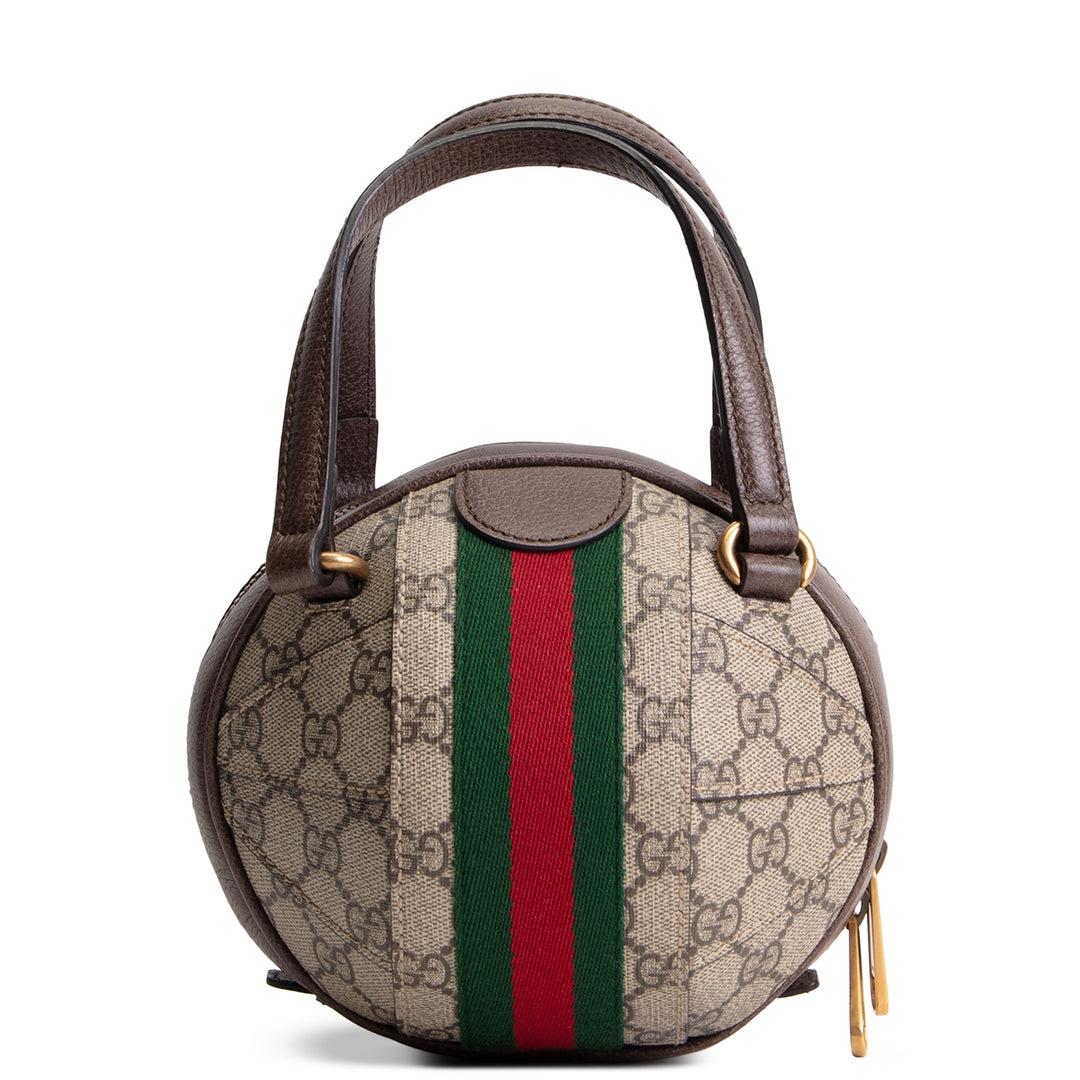 GUCCI GG Supreme Basketball Shoulder Bag - Beige & Ebony