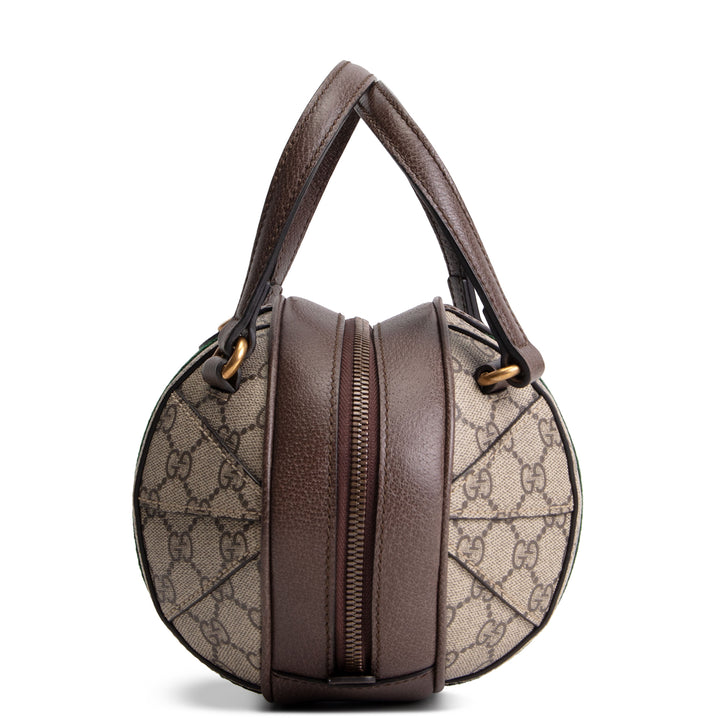 GUCCI GG Supreme Basketball Shoulder Bag - Beige & Ebony