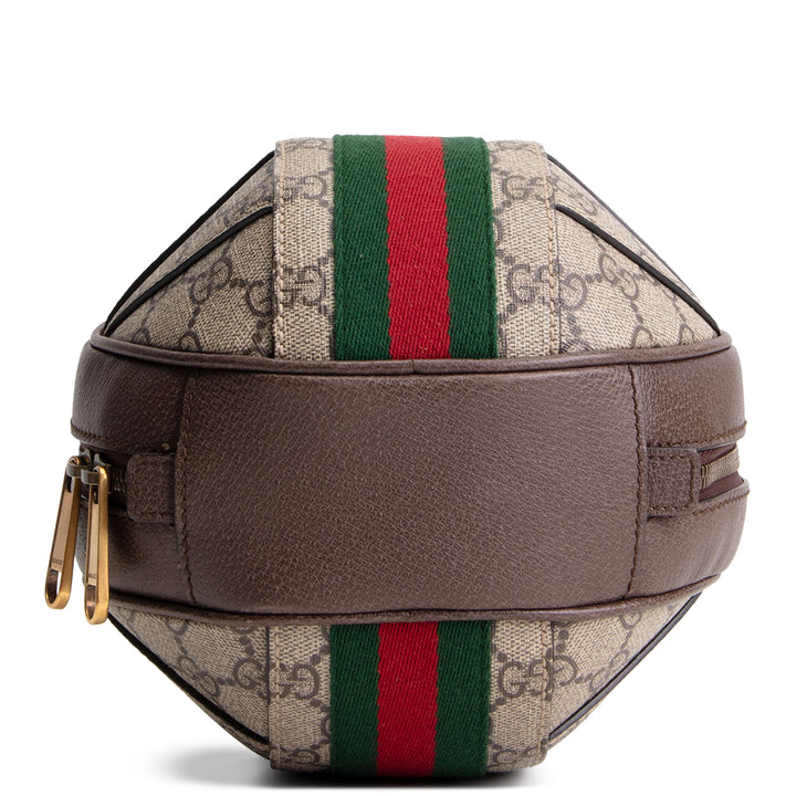 GUCCI GG Supreme Basketball Shoulder Bag - Beige & Ebony