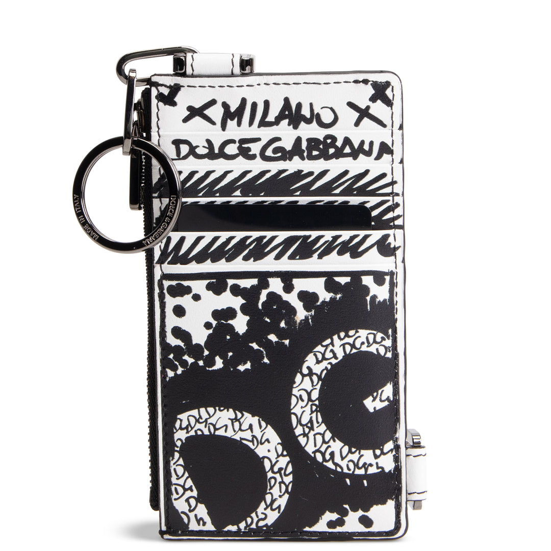 DOLCE & GABBANA Scribble Print Logo Card Holder