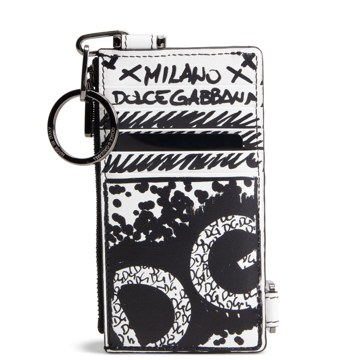 DOLCE & GABBANA Scribble Print Logo Card Holder