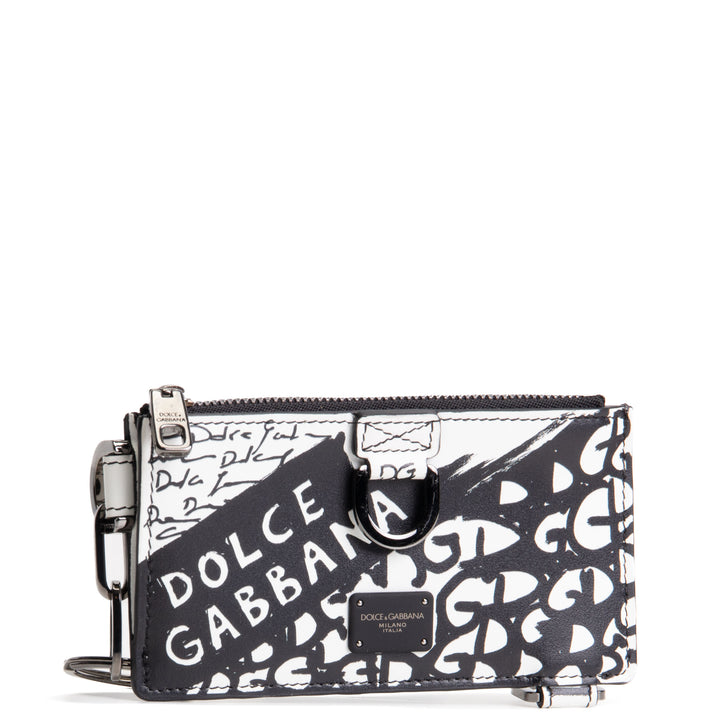 DOLCE & GABBANA Scribble Print Logo Card Holder