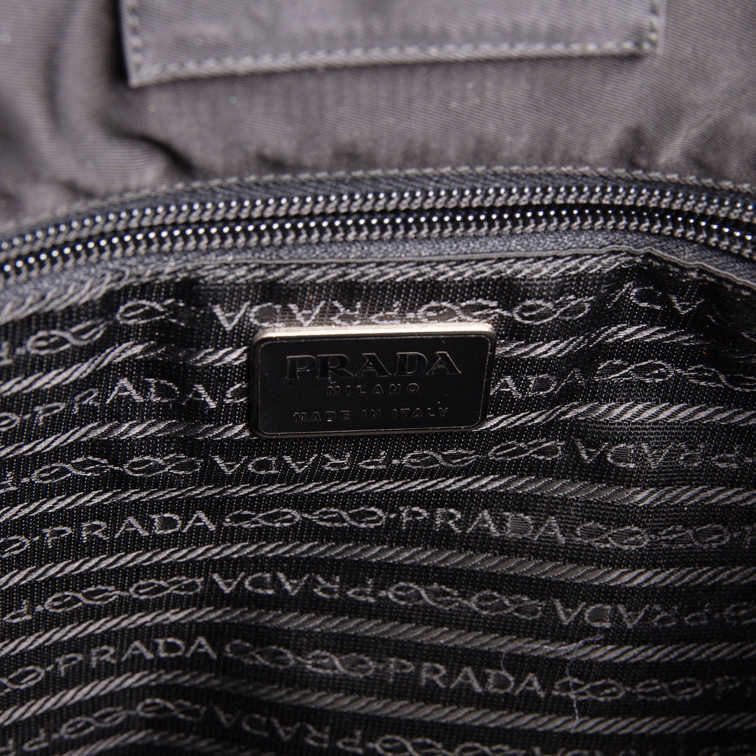 PRADA Tessuto Hobo w/ Acrylic Handle - Black