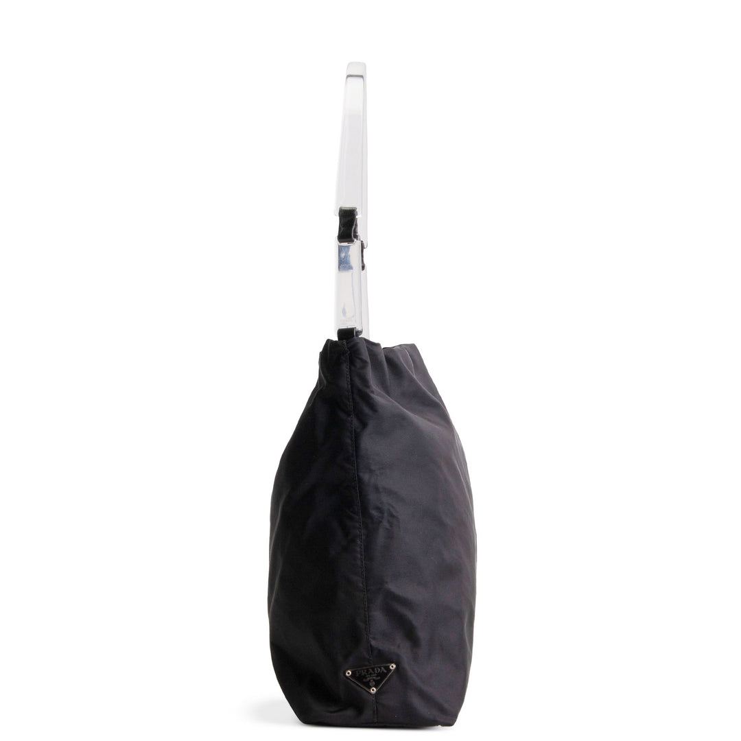 PRADA Tessuto Hobo w/ Acrylic Handle - Black