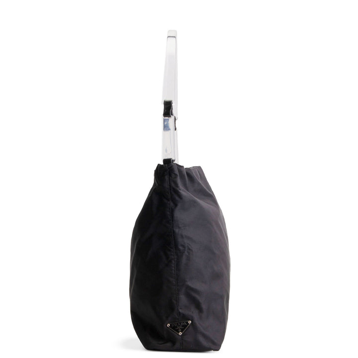 PRADA Tessuto Hobo w/ Acrylic Handle - Black