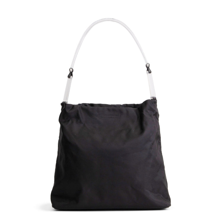 PRADA Tessuto Hobo w/ Acrylic Handle - Black