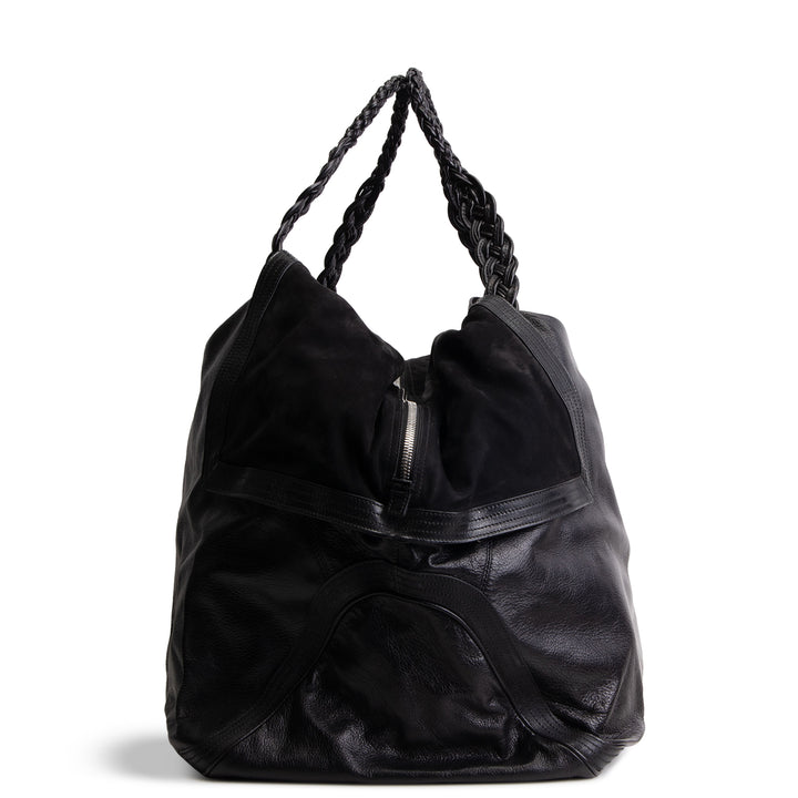 FERRAGAMO Soft Nappa Leather Large Hobo - Black