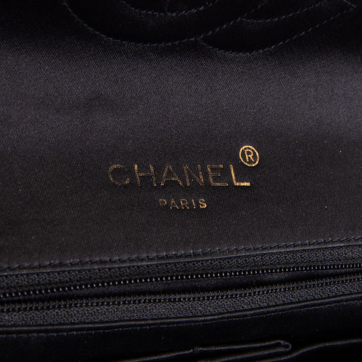 CHANEL Vintage Satin CC Turnlock Flap Bag - Black