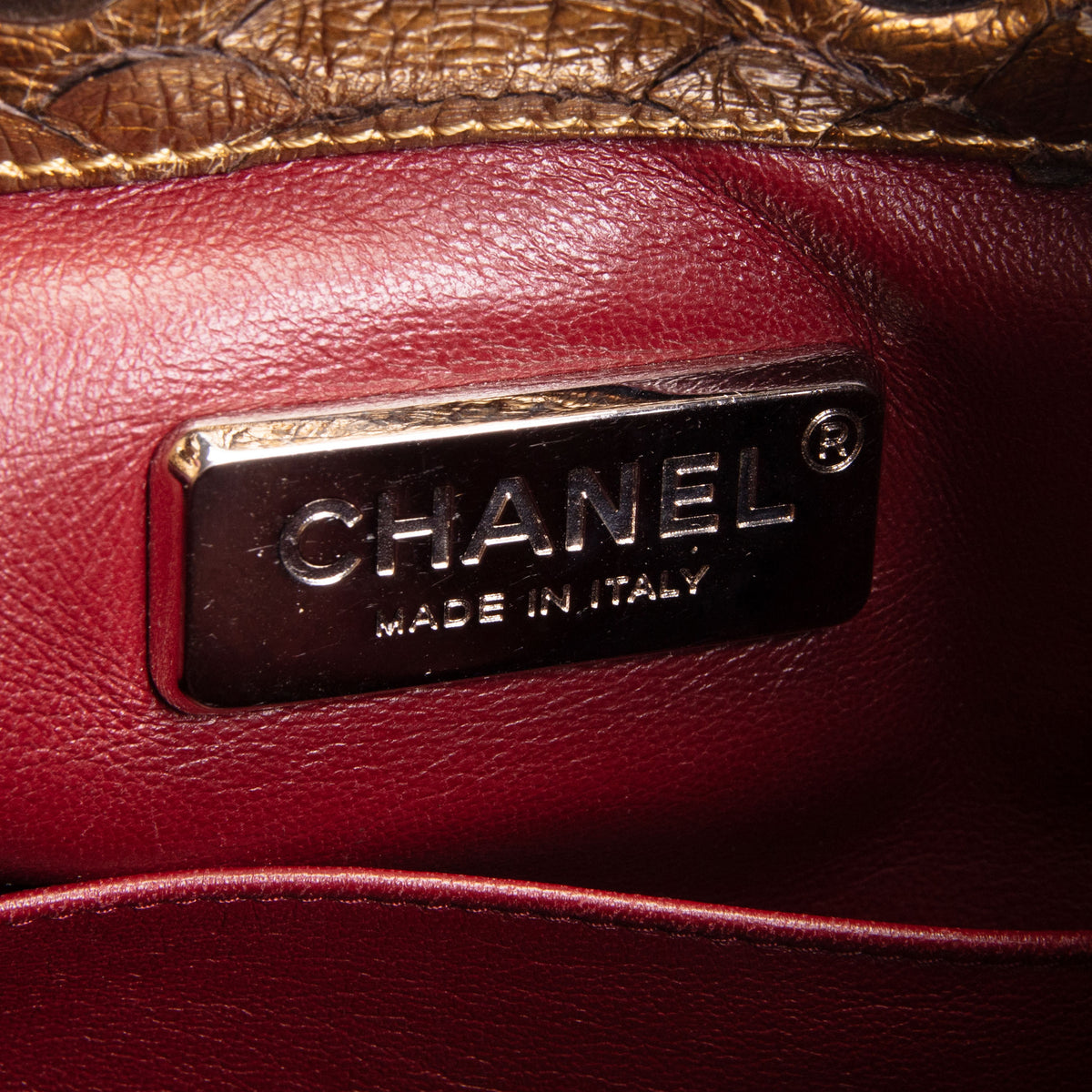 CHANEL Small Python Gabrielle Backpack - Bronze OUTLET FINAL SALE