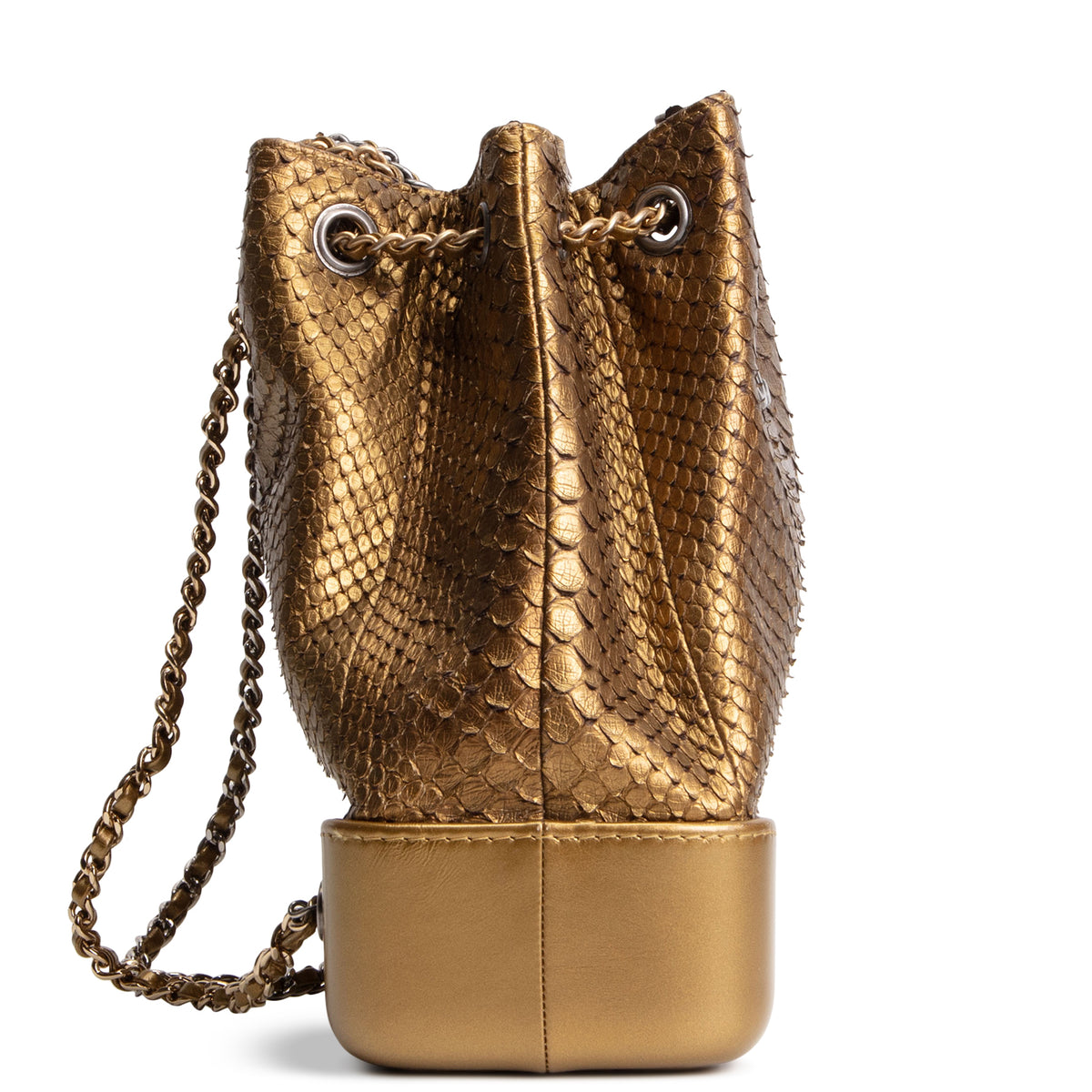 CHANEL Small Python Gabrielle Backpack - Bronze OUTLET FINAL SALE