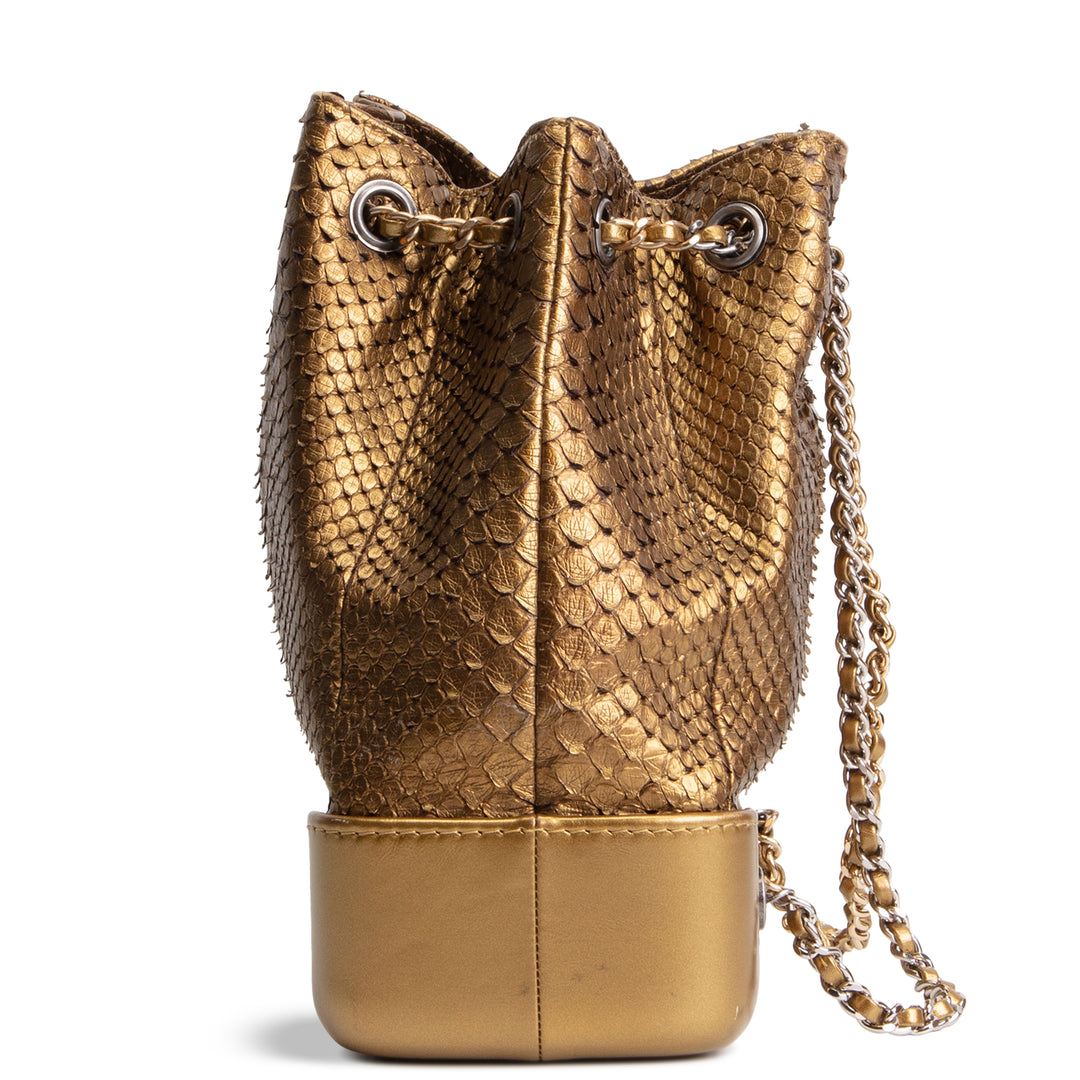 CHANEL Small Python Gabrielle Backpack - Bronze