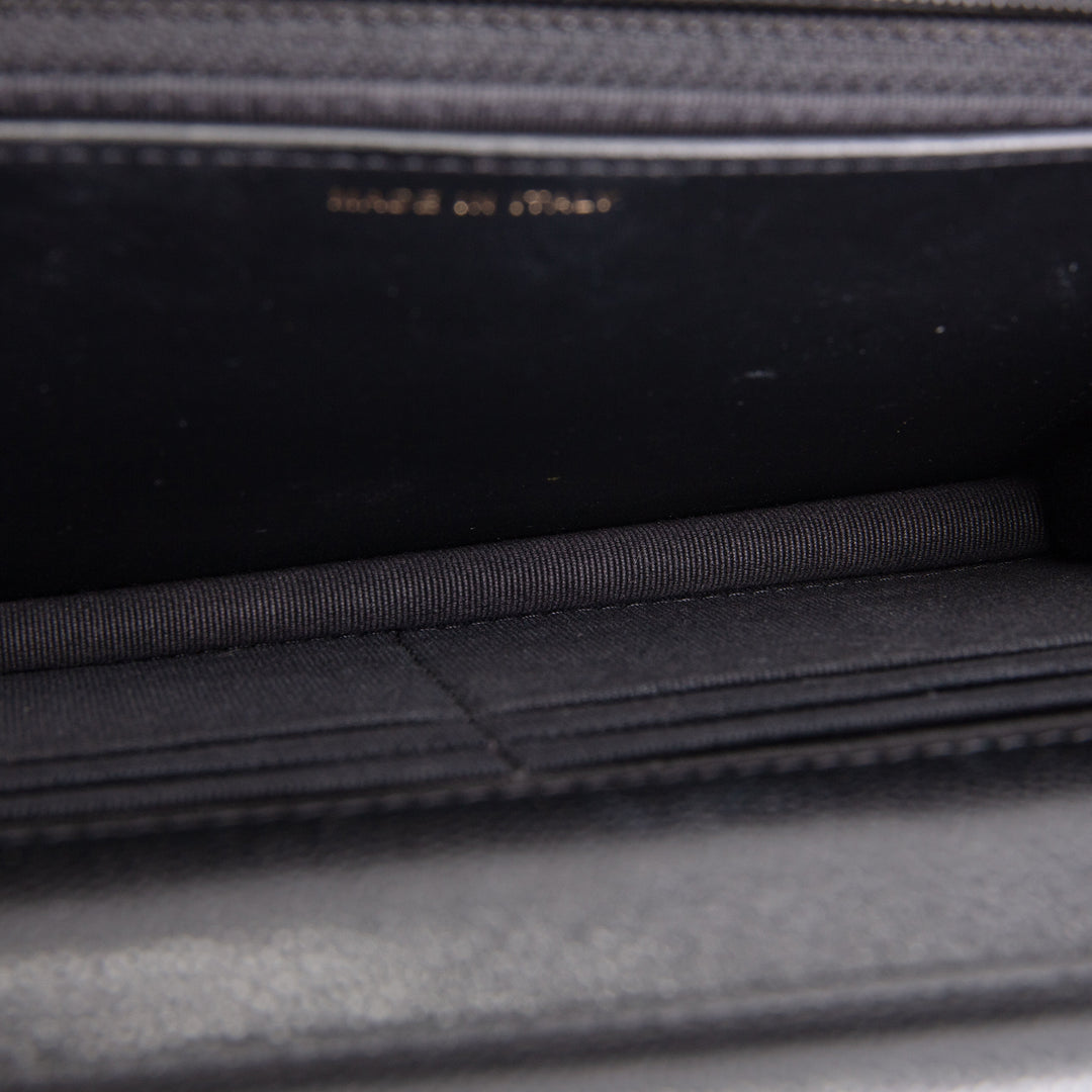 CHANEL Crystal CC Wallet on Chain Quilted Caviar - Black