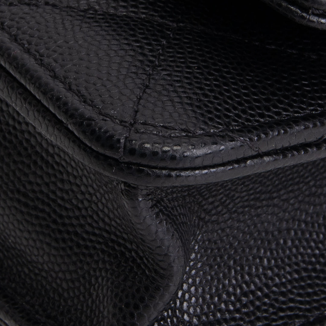 CHANEL Crystal CC Wallet on Chain Quilted Caviar - Black