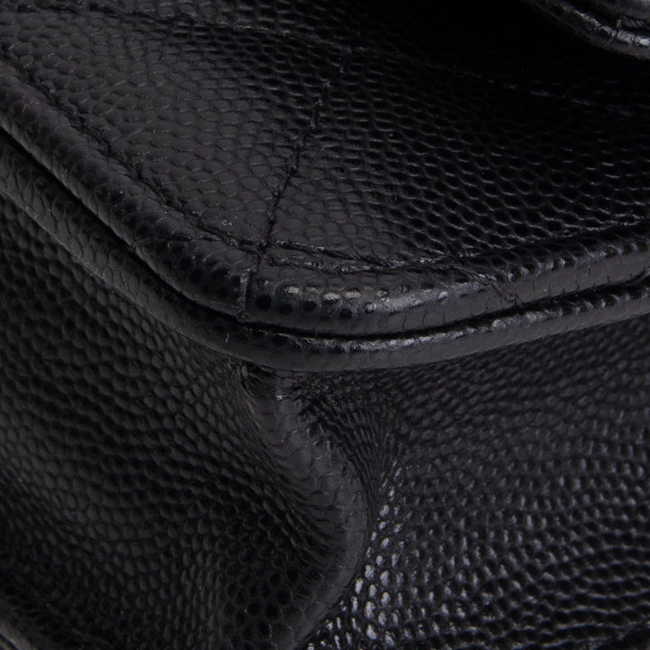 CHANEL Crystal CC Wallet on Chain Quilted Caviar - Black