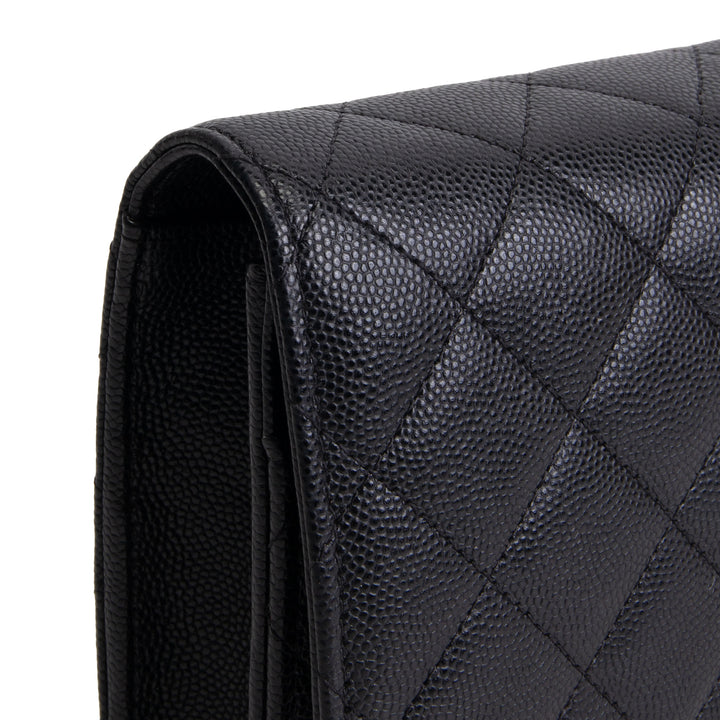 CHANEL Crystal CC Wallet on Chain Quilted Caviar - Black