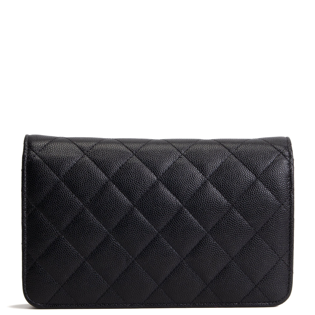 CHANEL Crystal CC Wallet on Chain Quilted Caviar - Black