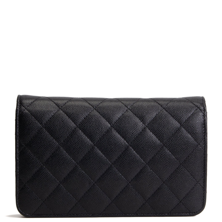 CHANEL Crystal CC Wallet on Chain Quilted Caviar - Black