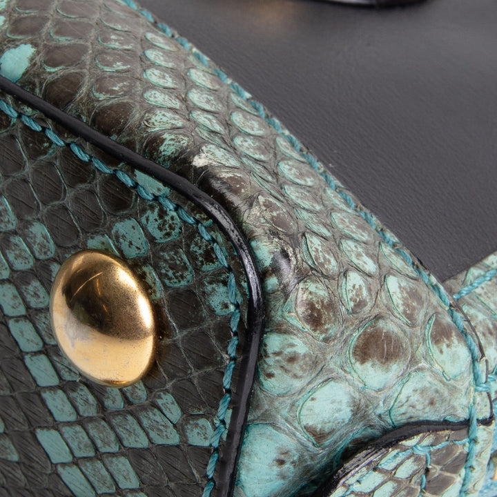 GUCCI Limited Edition Python Horsebit 1955 - Black & Turquoise