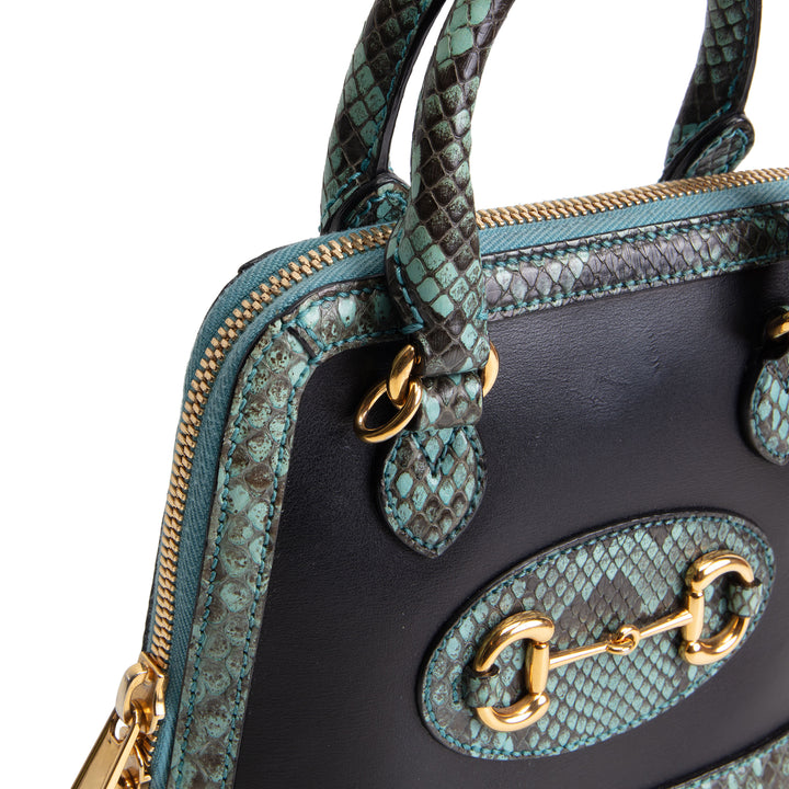 GUCCI Limited Edition Python Horsebit 1955 - Black & Turquoise