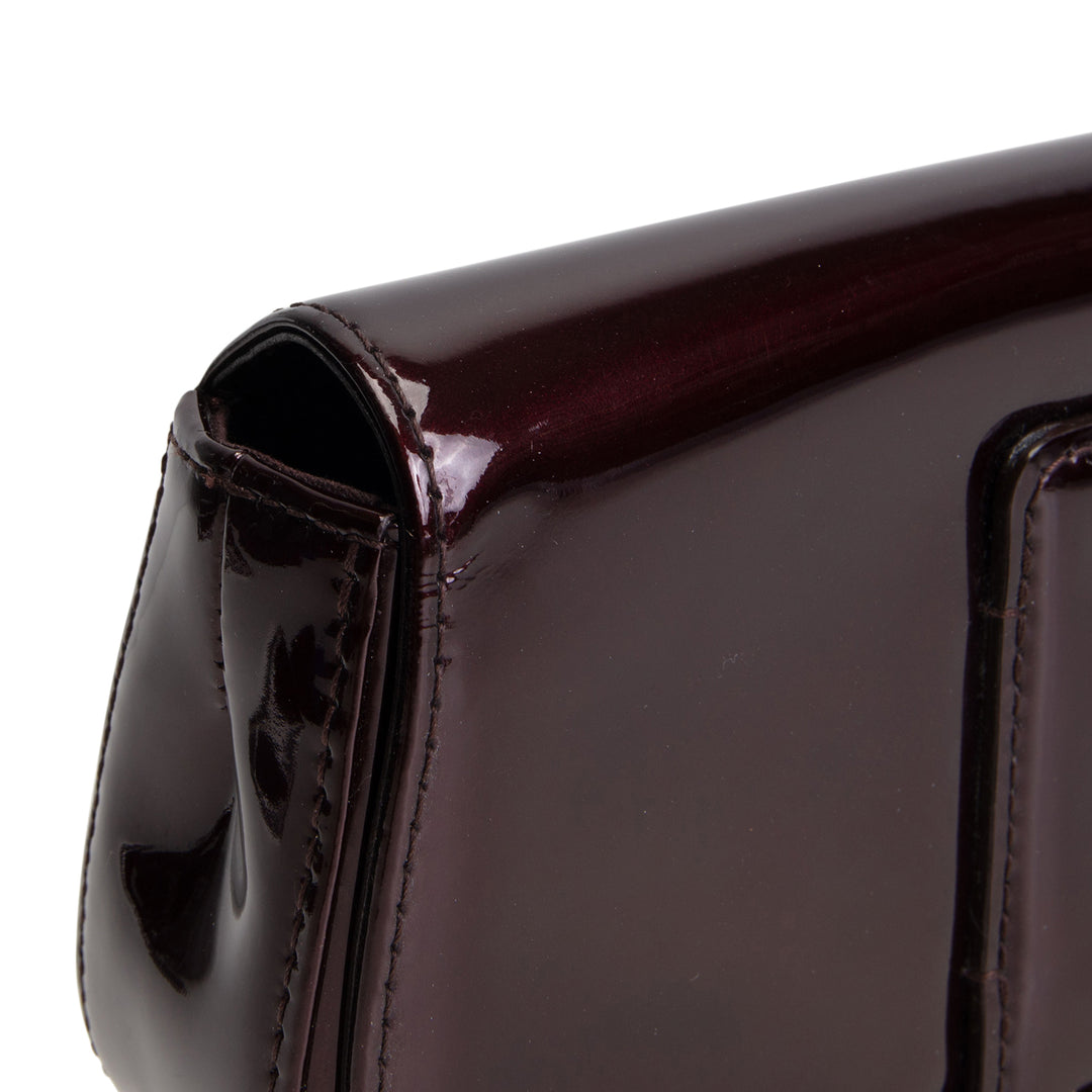 LOUIS VUITTON Patent Sobe Clutch - Amarante OUTLET FINAL SALE