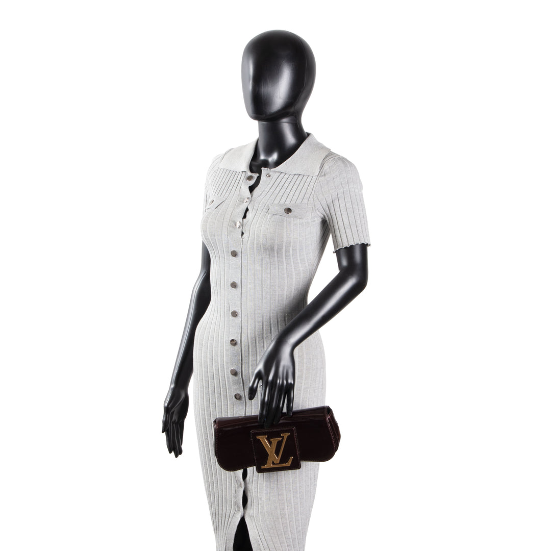 LOUIS VUITTON Patent Sobe Clutch - Amarante OUTLET FINAL SALE
