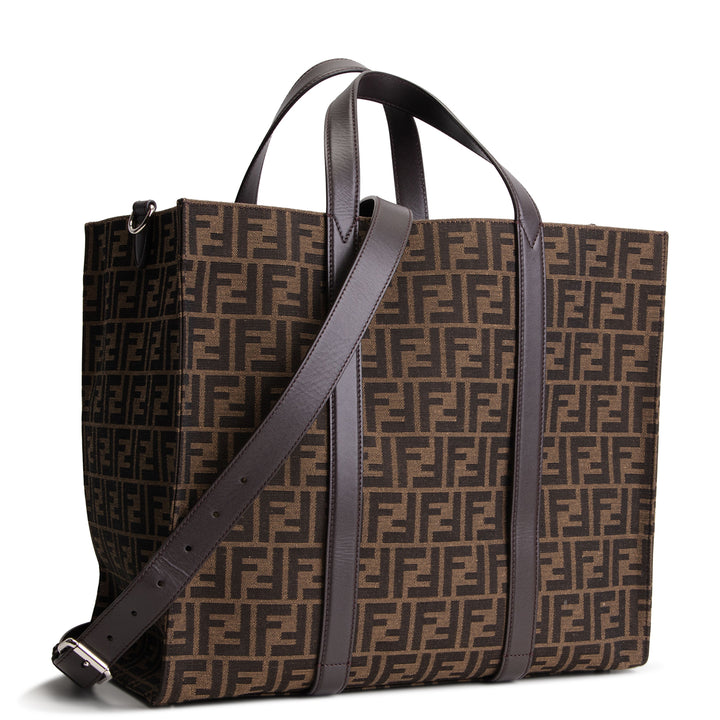 FENDI Zucca Jacquard Shopping Tote - Tobacco