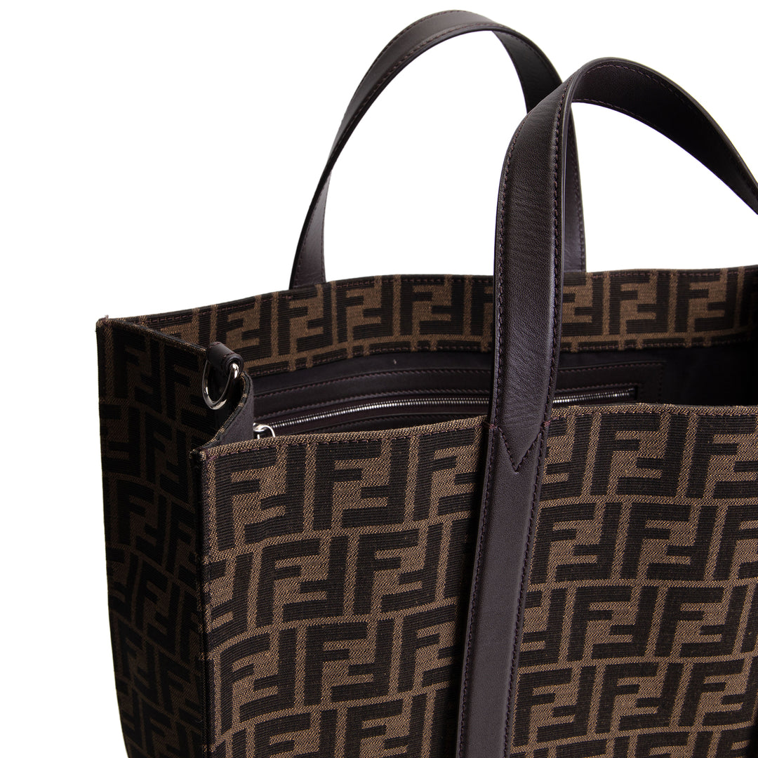 FENDI Zucca Jacquard Shopping Tote - Tobacco