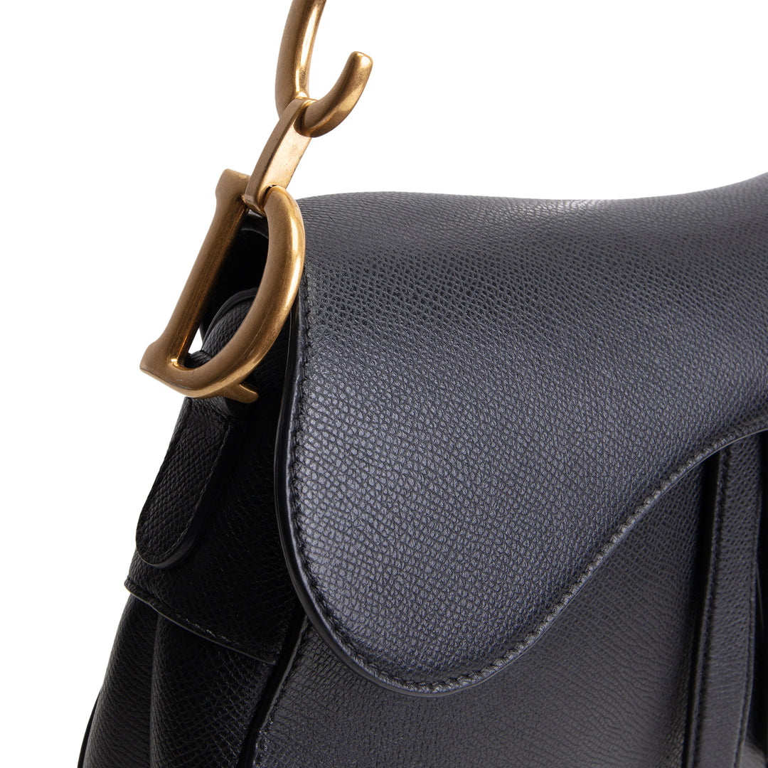 DIOR Leather Saddle Bag - Black