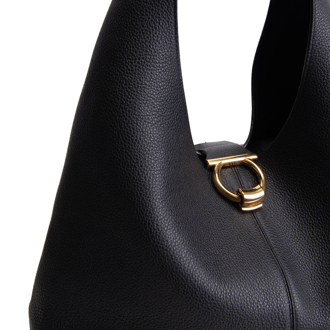 FERRAGAMO Gancio Hobo - Black