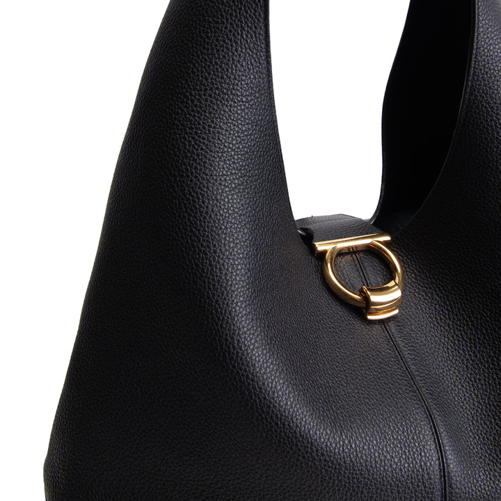 FERRAGAMO Gancio Hobo - Black