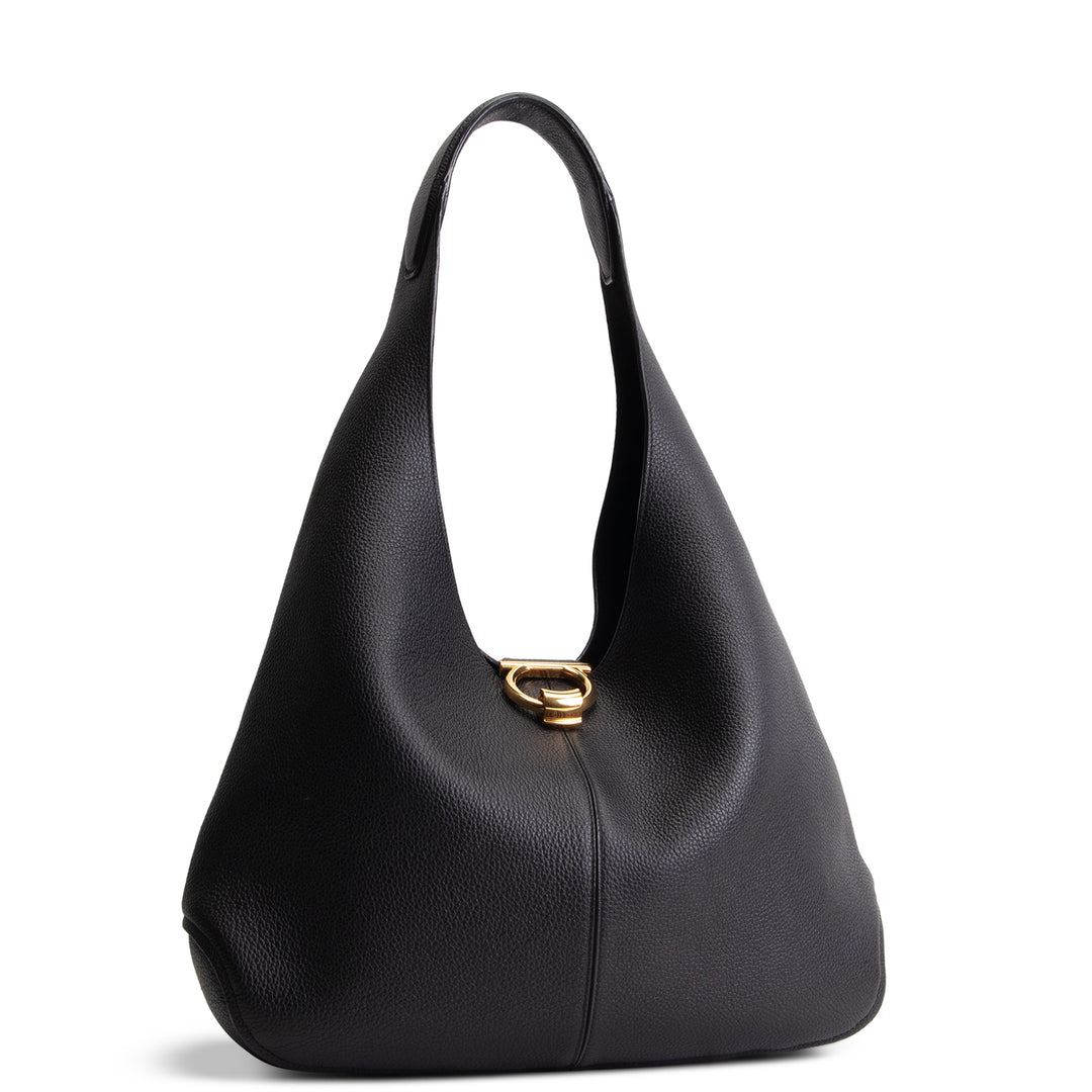 FERRAGAMO Gancio Hobo - Black
