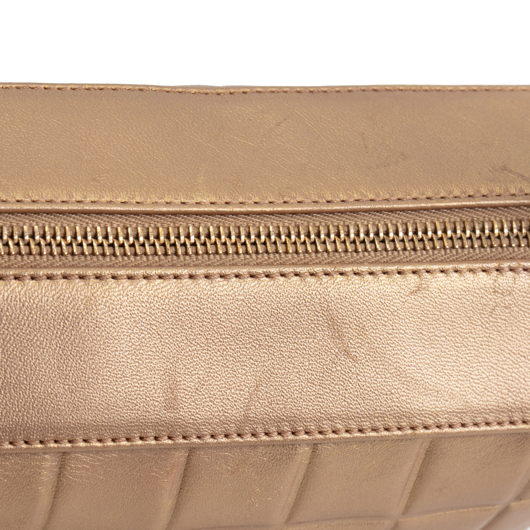 CHANEL Vintage Chocolate Bar CC Shoulder Bag - Metallic Gold OUTLET FINAL SALE