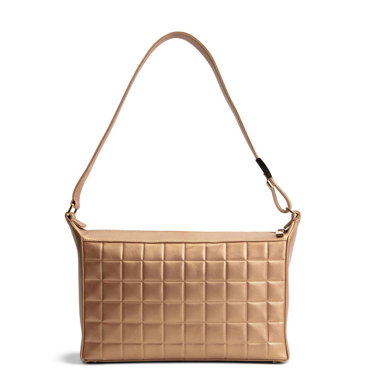 CHANEL Vintage Chocolate Bar CC Shoulder Bag - Metallic Gold OUTLET FINAL SALE